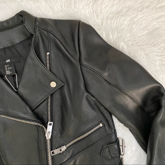 NWT H&M Premium Genuine Real Leather Jacket - Picture 2 of 16